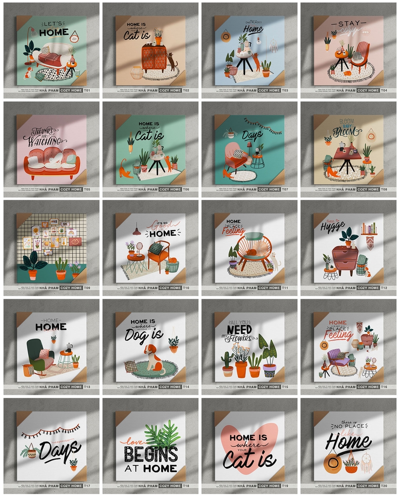 TRANH CANVAS COZY HOME - 30X30CM - TRANH 01