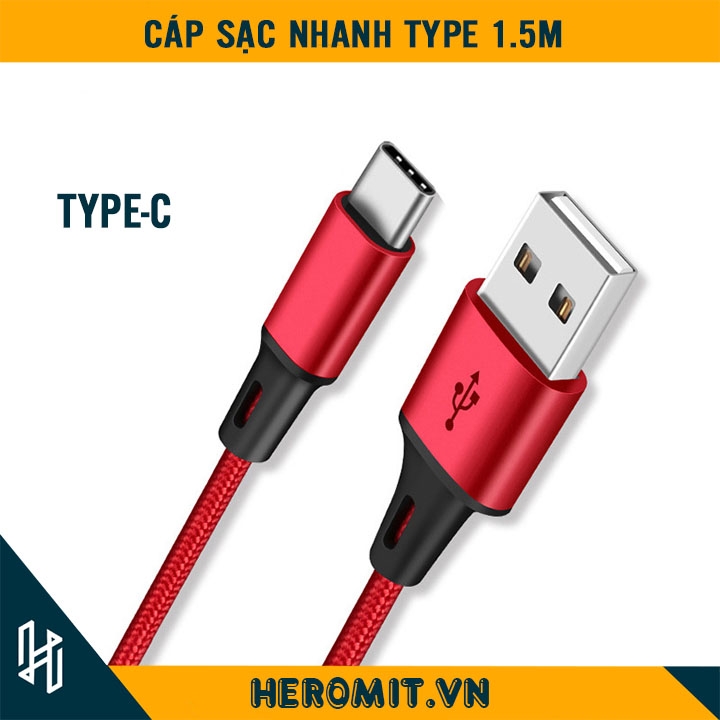 Dây sạc nhanh Type C hỗ trợ truyền dữ liệu 2.4A