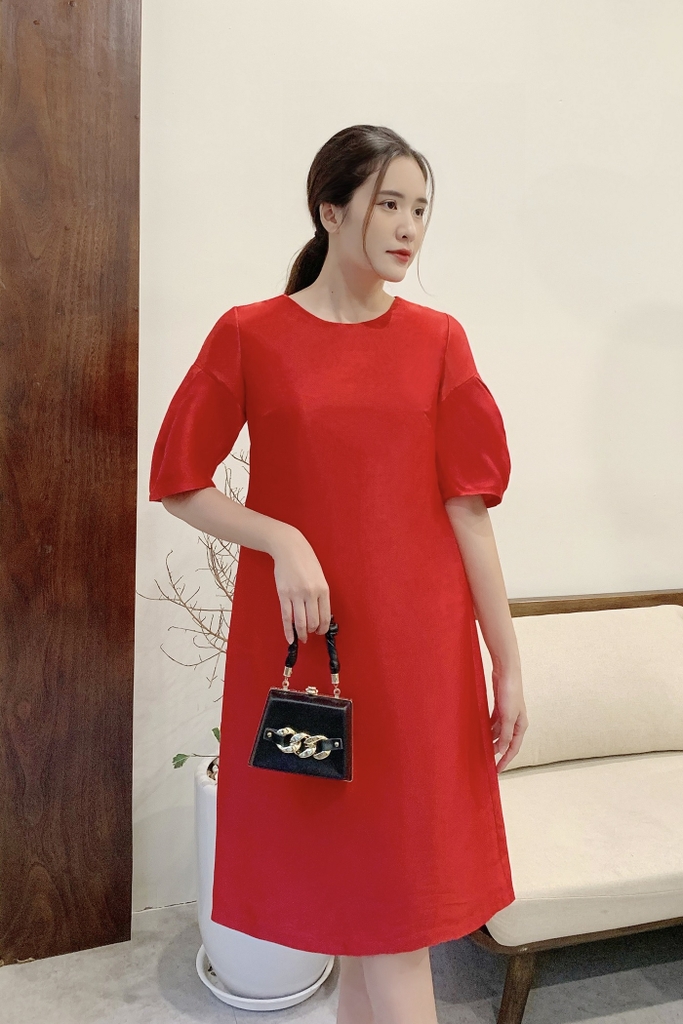 Váy Đầm Thiết Kế,Váy Trễ Vai Tay Bồng Đai Nơ Đen Vải Tafta Cao Cấp ( MS20)  - Chân váy | ThờiTrangNữ.vn