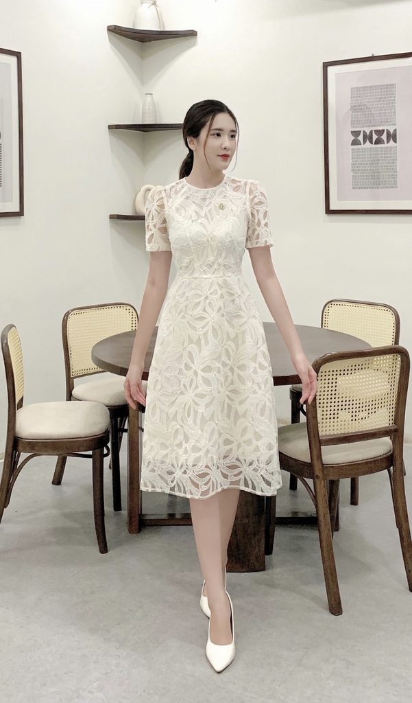 Váy xòe trắng nữ dự tiệc cưới sang chảnh, Đầm công chúa dự tiệc sang chảnh  thu đông dáng dài ulzzang LA1011 | Shopee Việt Nam