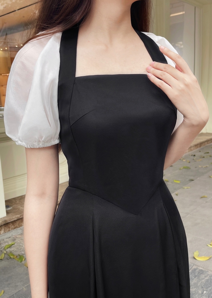 Váy đen dài cổ yếm TRIO JI – Hizu Dress Up