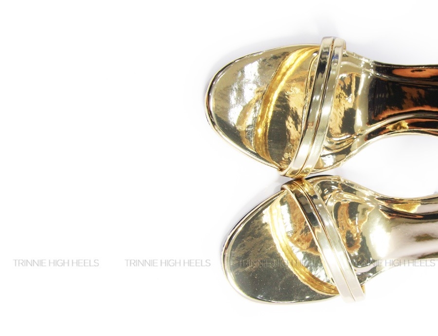 Souvenir sandal gót nhọn mũi tròn vàng đồng