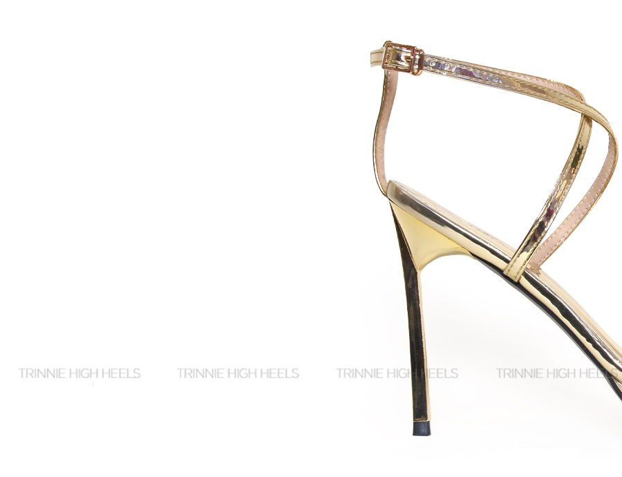 Miss Grand Đúp Sandals Dây Chéo 12cm Vàng Đồng
