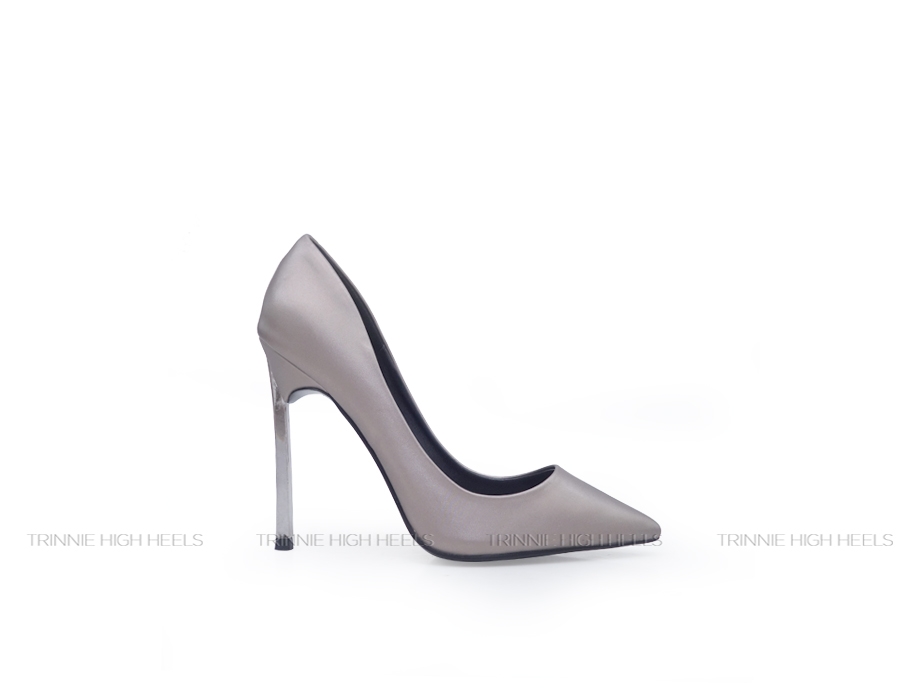 Pump Gót Sắt 11cm Satin