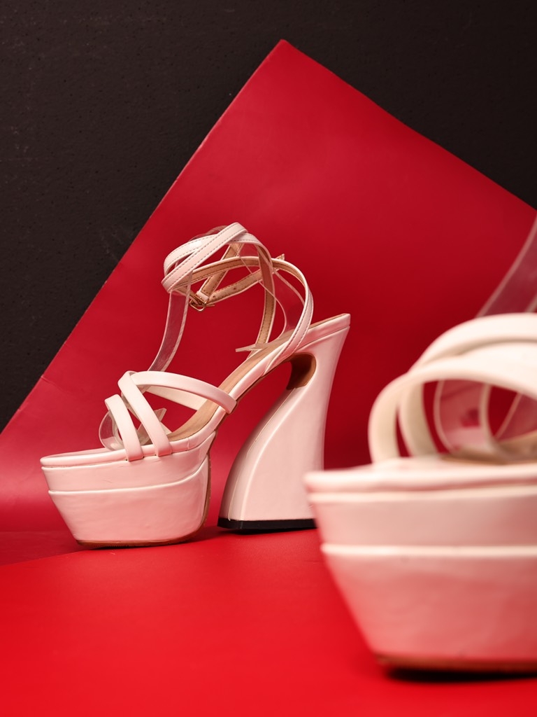 Eva sandal đúp 15cm đen bóng