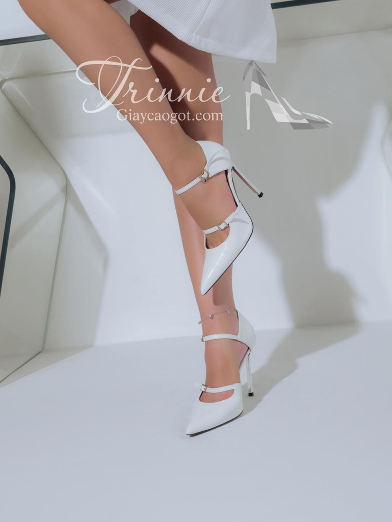 Eva Pump nơ 3D 11cm trắng