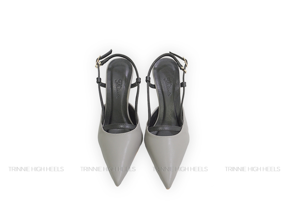 Souvenir slingback hở gót satin 11cm