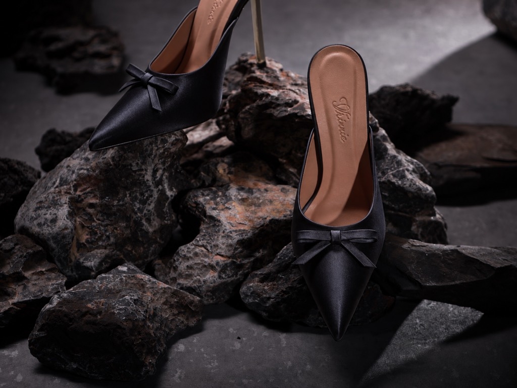 SFE MULES MŨI NHỌN NƠ SATIN