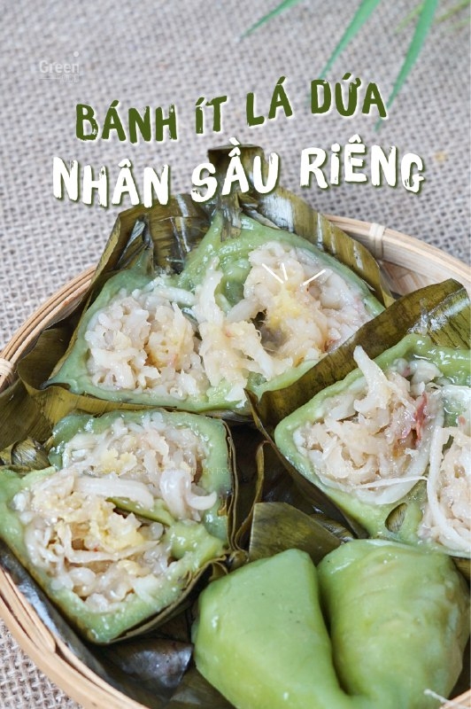 Bánh Ít Sầu Riêng Dừa Lá Dứa (Chục)