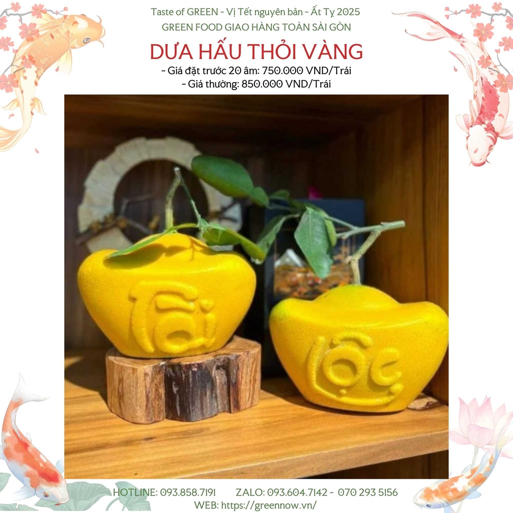 Dưa Hấu Thỏi Vàng – Biểu Tượng Của Tài Lộc, Phúc Thọ Và Sự Thịnh Vượng