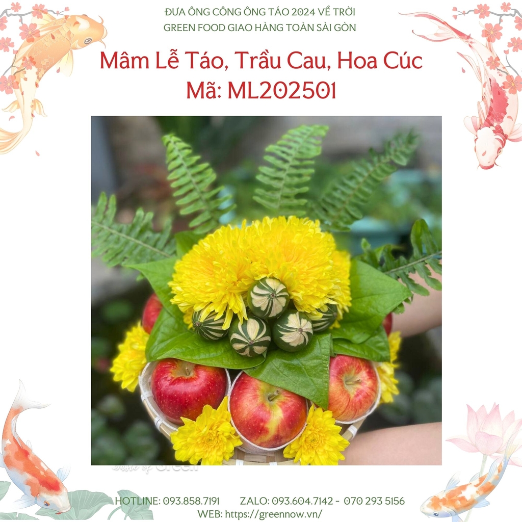Mâm Lễ Táo Hoa Cúc - Gửi Trọn Thành Ý, Rước Lộc Đầu Xuân 2025
