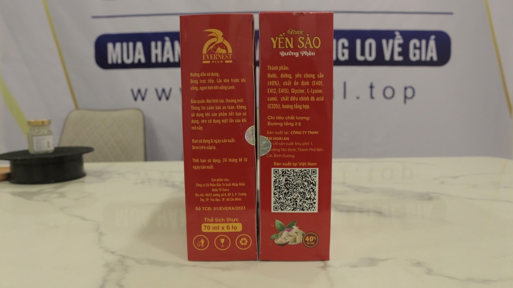 Yến Sào Đường Phèn Nguyên Chất 40% EVERNEST PLUS (Hộp 6 lọ)