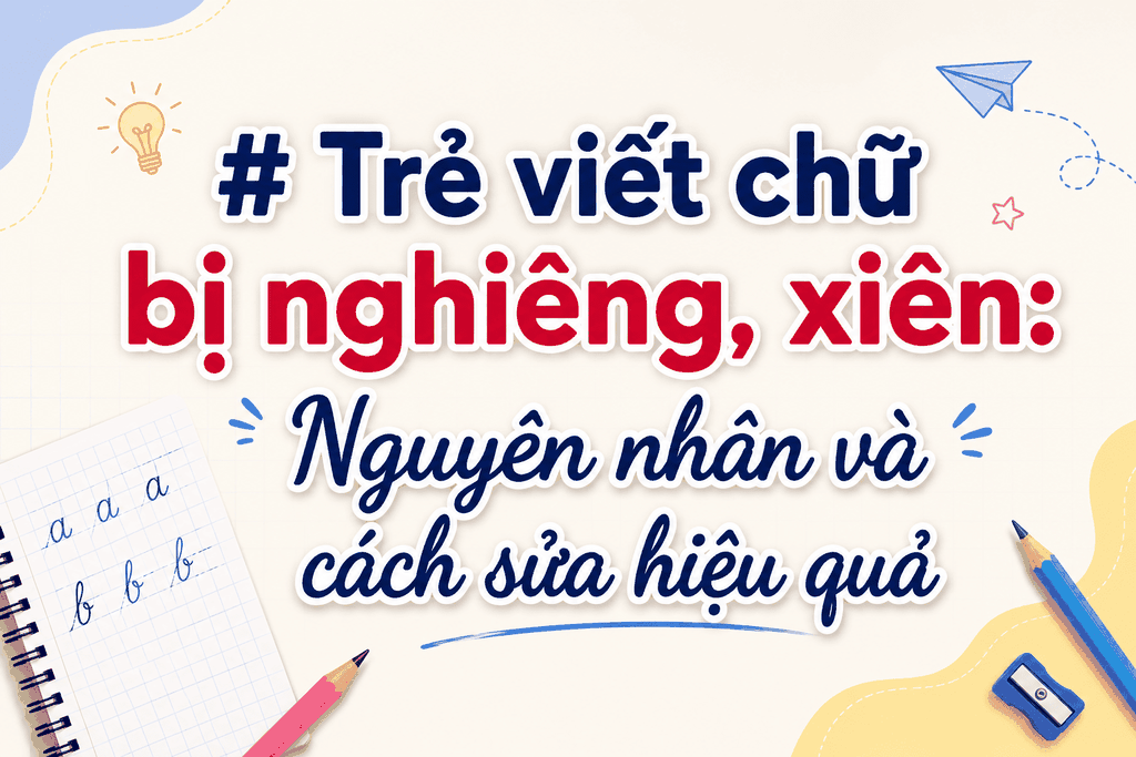 Trẻ viết chữ bị nghiêng, xiên: Nguyên nhân và cách sửa hiệu quả