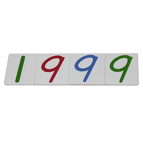 Large Number Cards 11000, Plastic English Numbers Hakyco Montessori