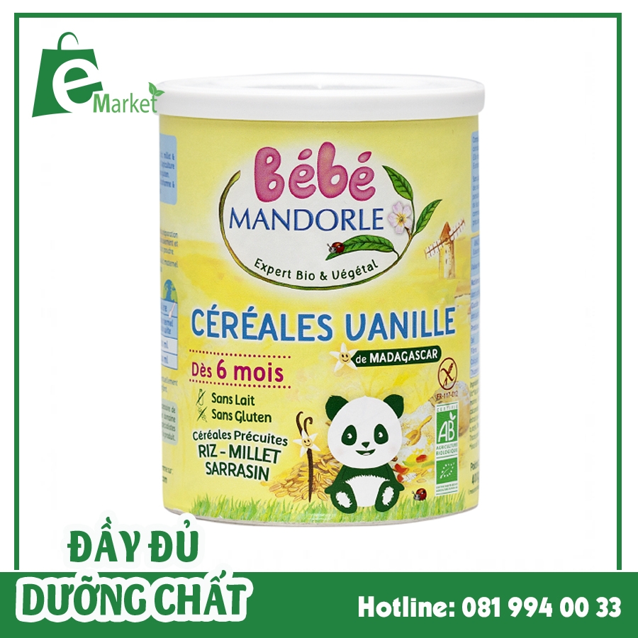 Bột ăn Dặm Hữu Cơ Ngũ Cốc Vani Cho Be 6 Thang Bebe Mandorle 400g Emar Market Bột ăn Dặm Hữu Cơ Ngũ Cốc Vani Cho Be 6 Thang Bebe Mandorle 400g Emar Market