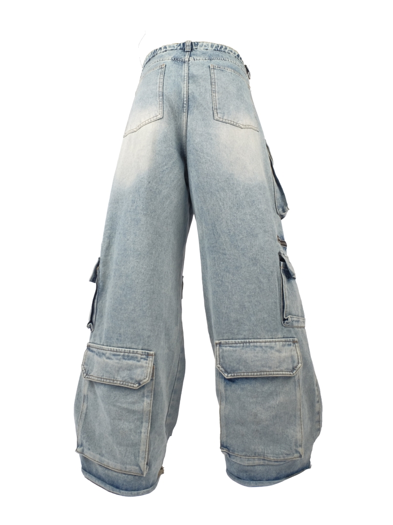 RICHNESS BLUE CARGO JEANS