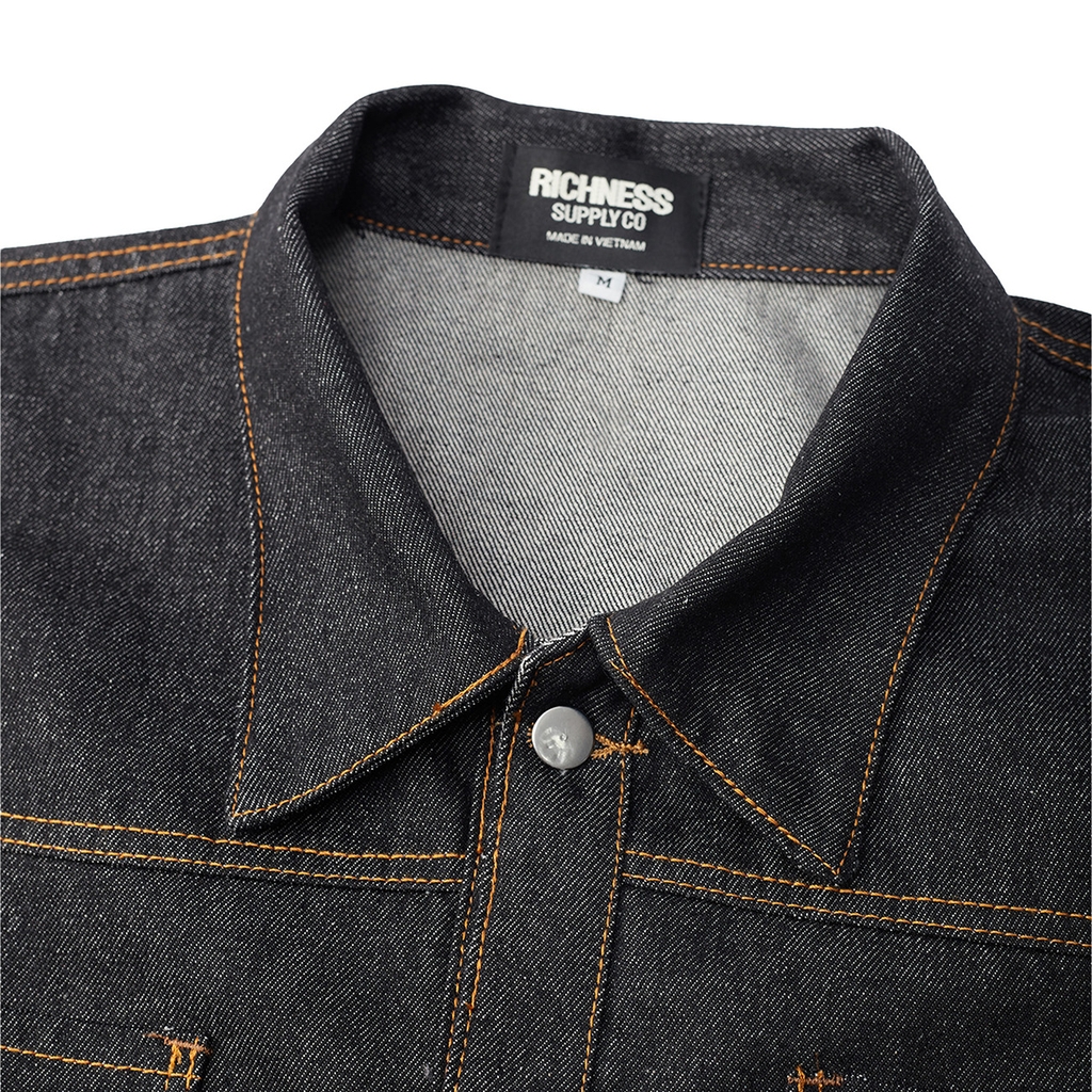 RICHNESS DIAMOND SELVEDGE RAW DENIM JACKET