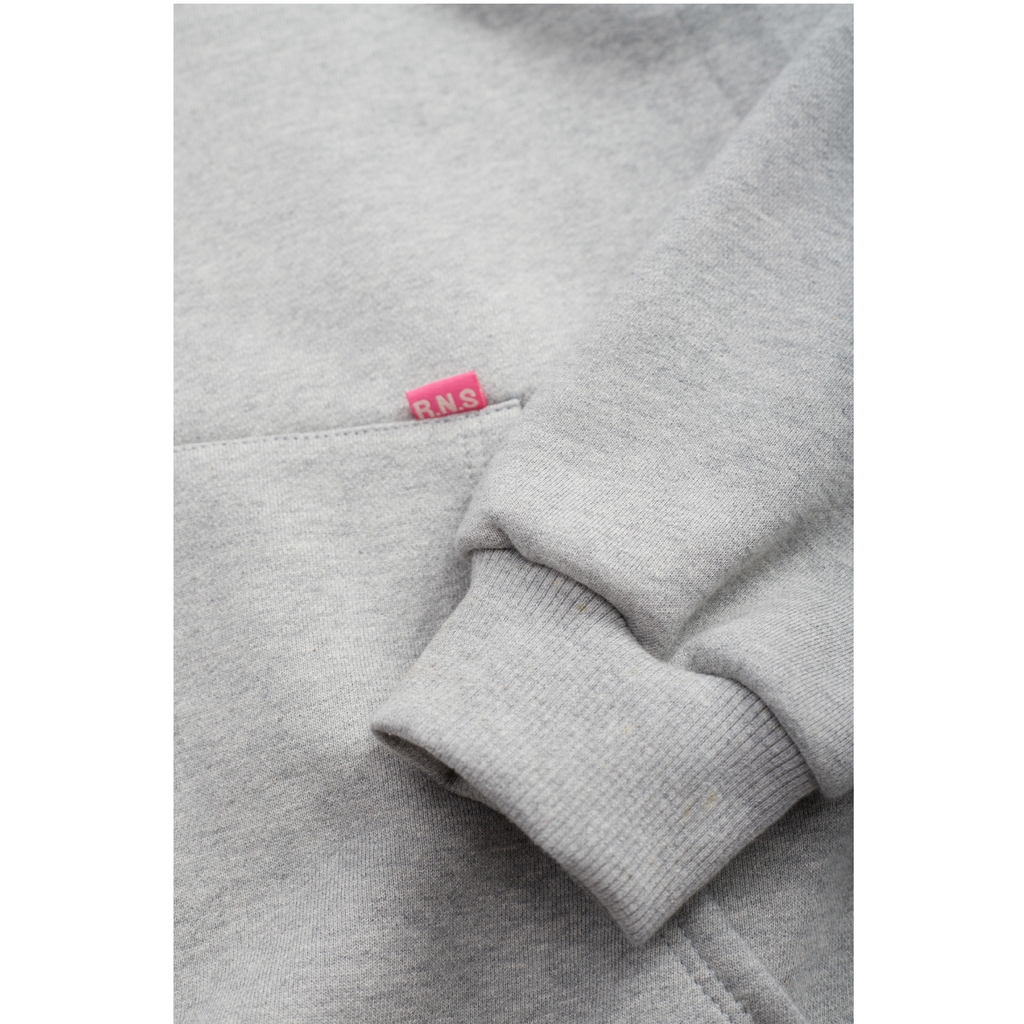 RICHNESS ESSENTIAL HOODIE BOXY + 3 PIN ICONIC ( GREY )