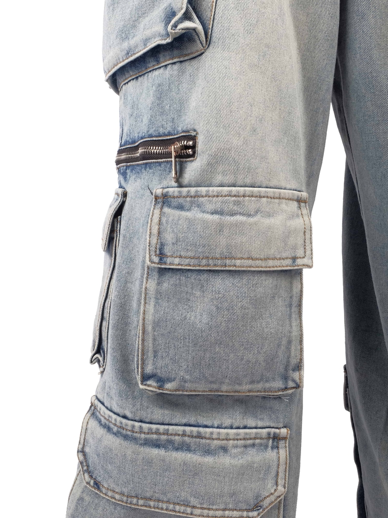 RICHNESS BLUE CARGO JEANS