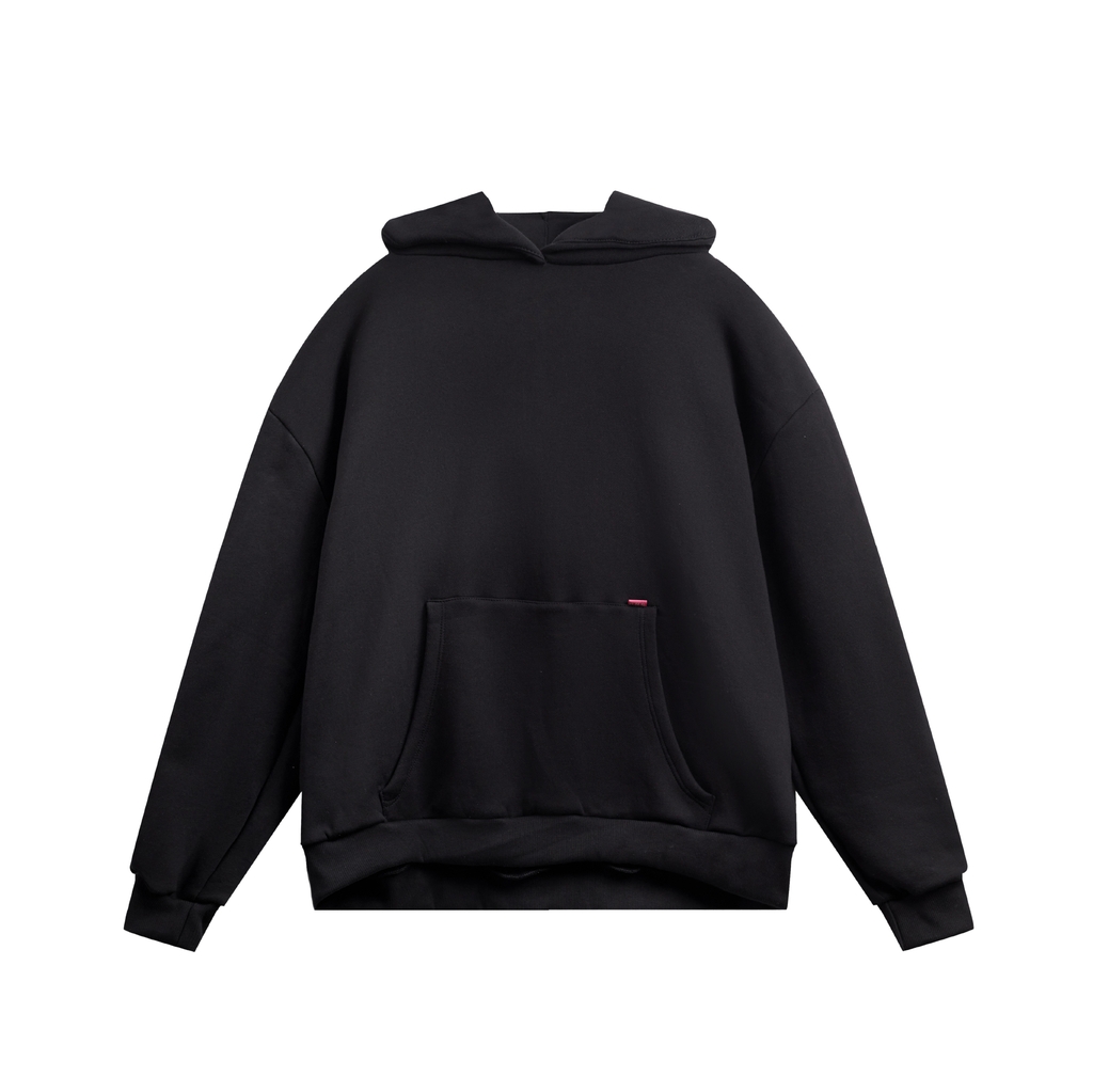 RICHNESS ESSENTIAL HOODIE BOXY + 3 PIN ICONIC ( BLACK )