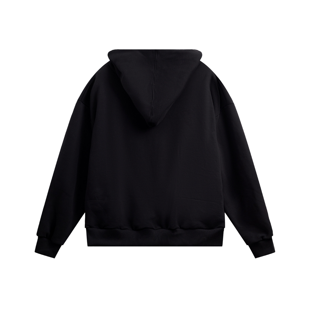 RICHNESS ESSENTIAL HOODIE BOXY + 3 PIN ICONIC ( BLACK )
