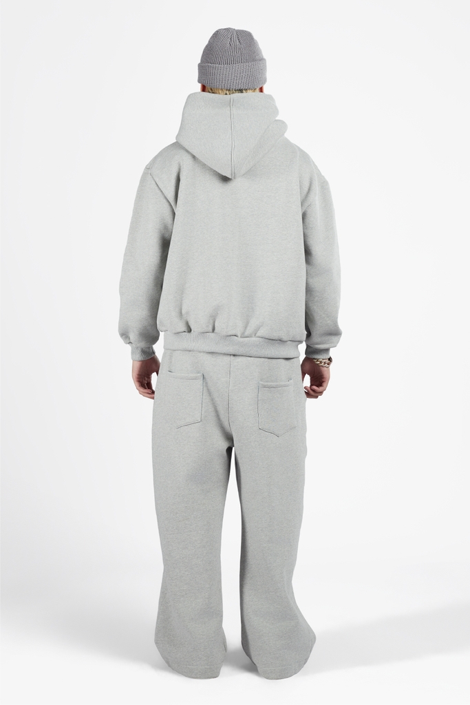 RICHNESS ESSENTIAL HOODIE BOXY + 3 PIN ICONIC ( GREY )