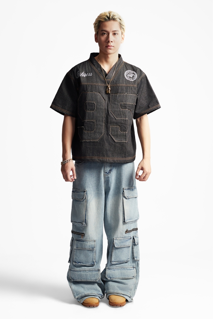 RICHNESS BLUE CARGO JEANS