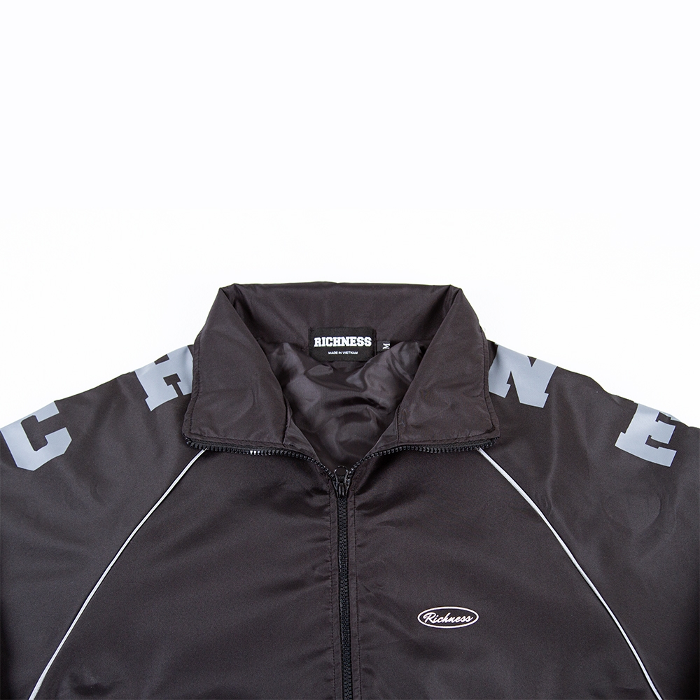 RICHNESS WINDBREAKER POLYESTER TRACKSUIT ( BLACK )