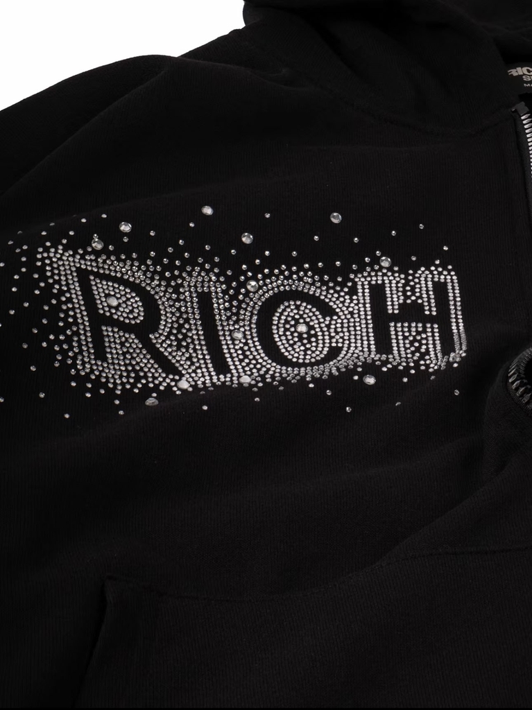 RICHNESS CHARMING DIAMOND BOXY DOUBLE ZIP HOODIE