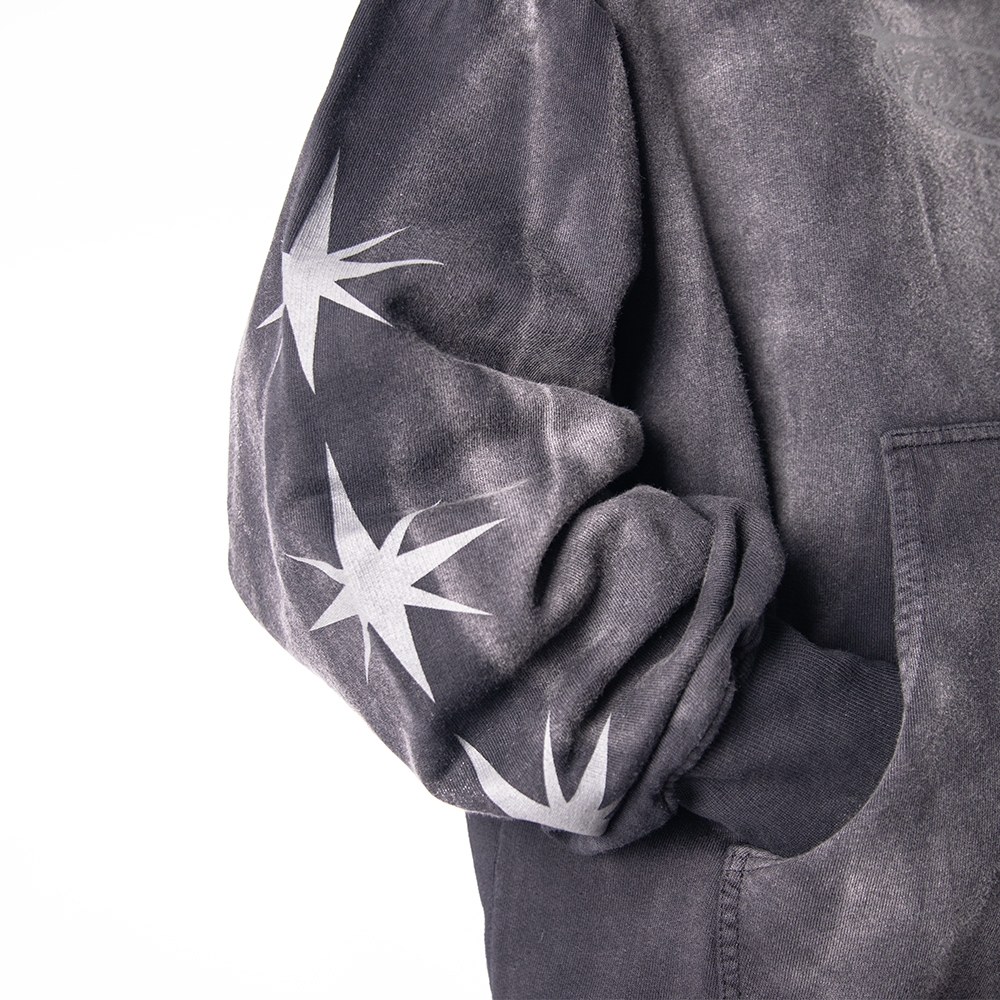 RICHNESS THE COUNTING STAR HOODIE BOXY WASH ( BLACK WASH )