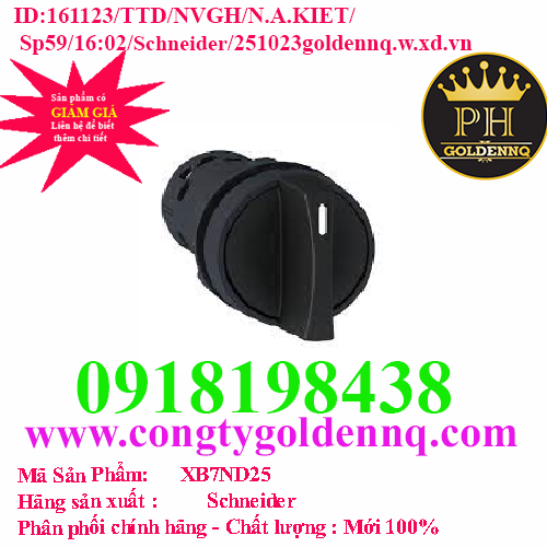 Chuyển mạch XB7ND25 Schneider | Công Ty TNHH Tổng Hợp Quốc Tế Golden NQ