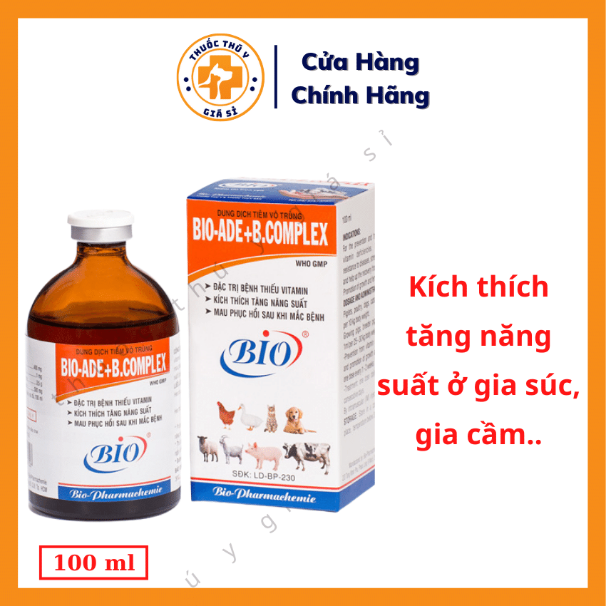 Bio ADE Bcomplex 100ml Trị Thiếu Vitamin Phân Phối Thuốc Thú Y