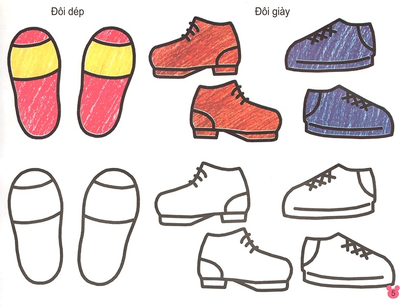 83+ Tranh tô màu đôi dép giúp bé thông minh hơn Update 2024