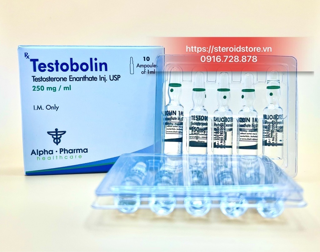 TESTOBOLIN - Testosteron Enanthate - Alpha Pharma -Hộp 10 ống 1ml