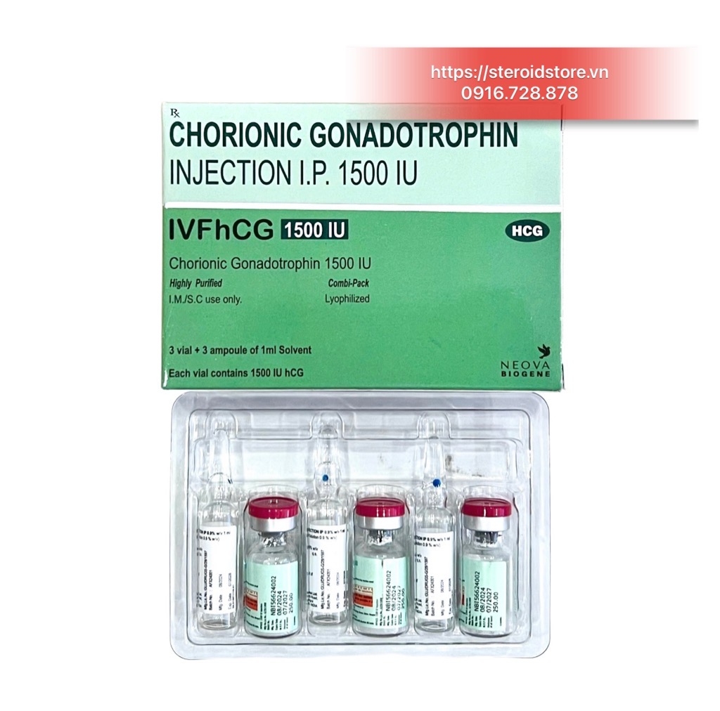 IVF-C 1500IU - HCG 1500IU HÃNG NEOVA ( ẤN ĐỘ) - HỘP 3 ỐNG
