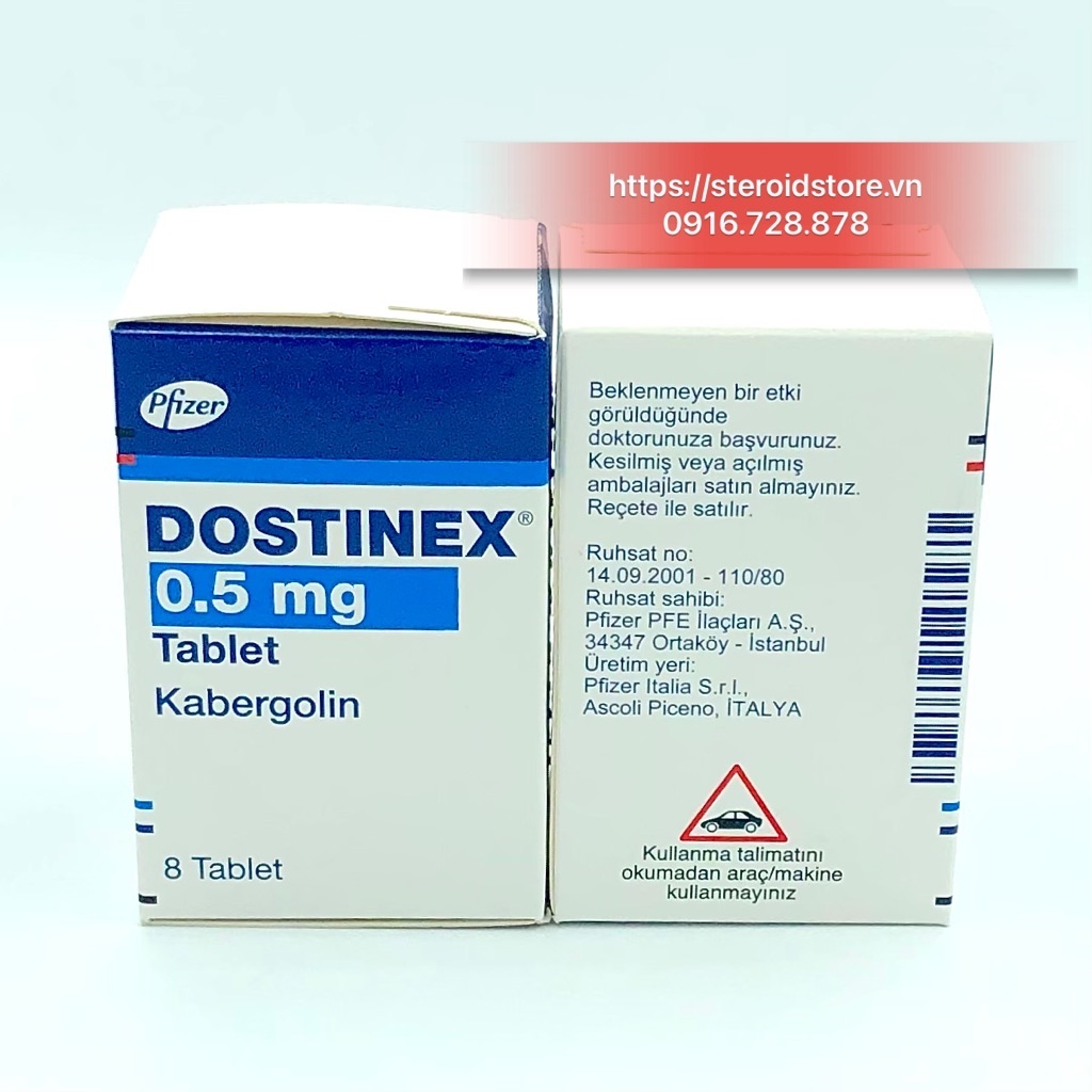 Dostinex 0.5mg (Cabergoline)  - Hộp 1 lọ 8 viên