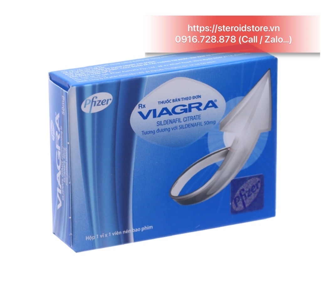 Viagra 50mg - Hãng Pfizer Điều Trị Rối Loạn Cương Dương - Hộp 1 Viên