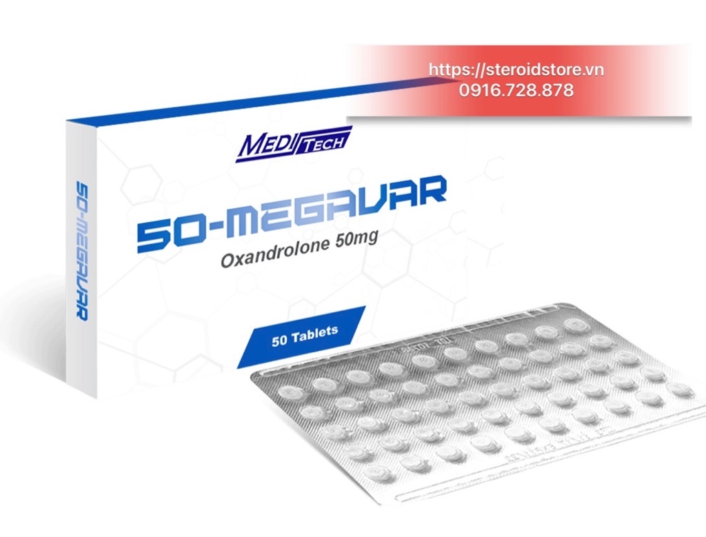 Megavar 50 - Oxandrolone 50mg - Hãng Meditech - Hộp 50 Viên