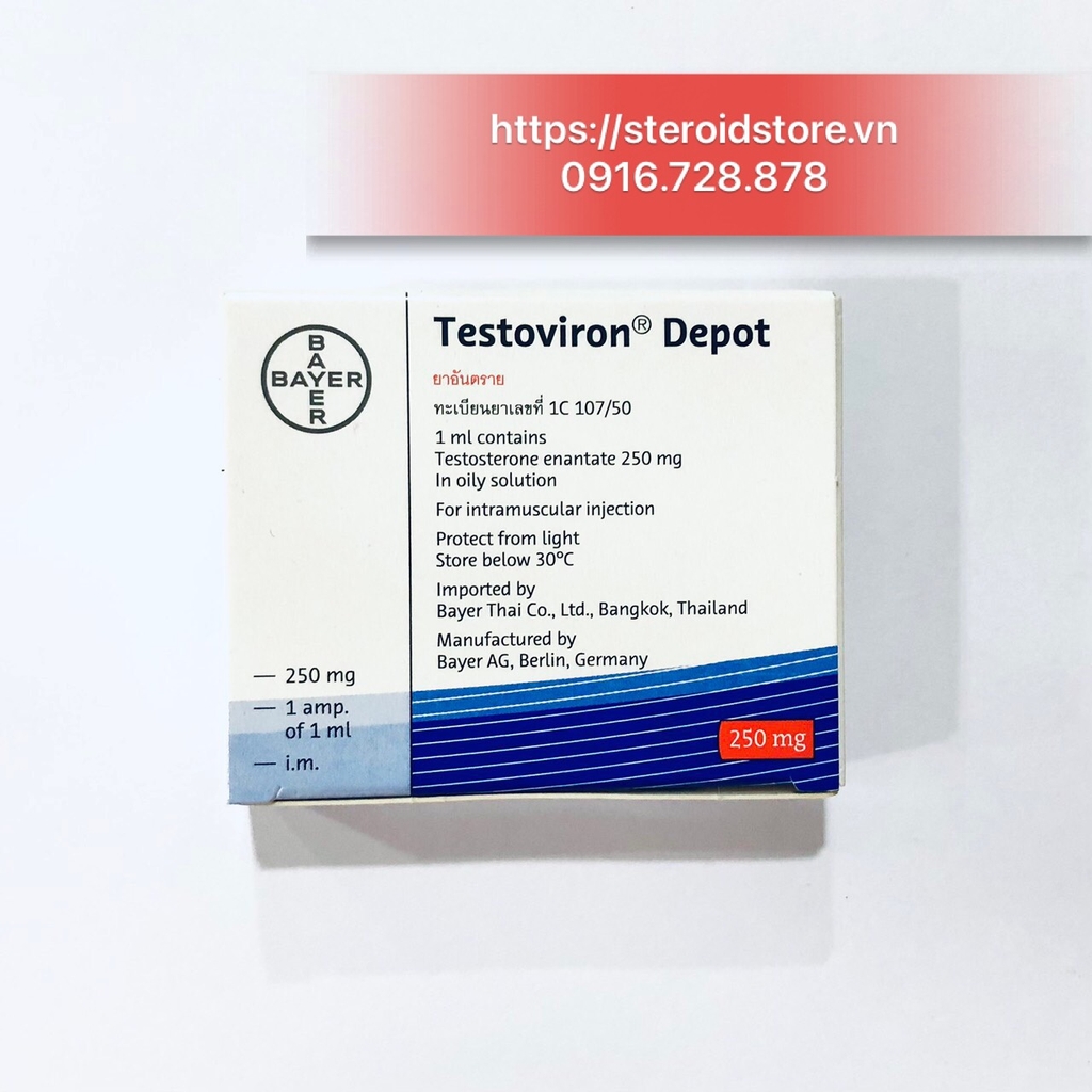 Testoviron Depot -Testosterone enanthate 250mg - Hãng Bayer (Đức) - Hộp 1 ống 1ml