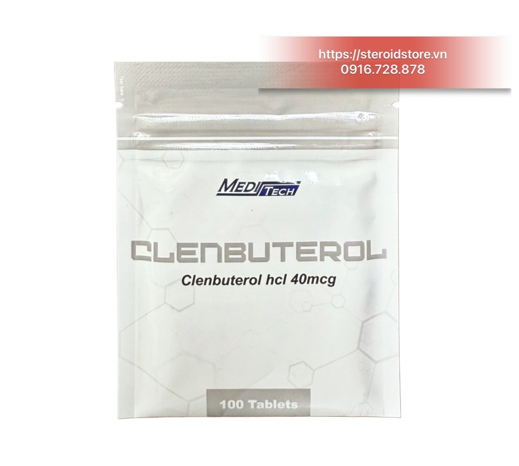 Clenbuterol 40mcg - Clen - Hãng Meditech - Túi 100 viên