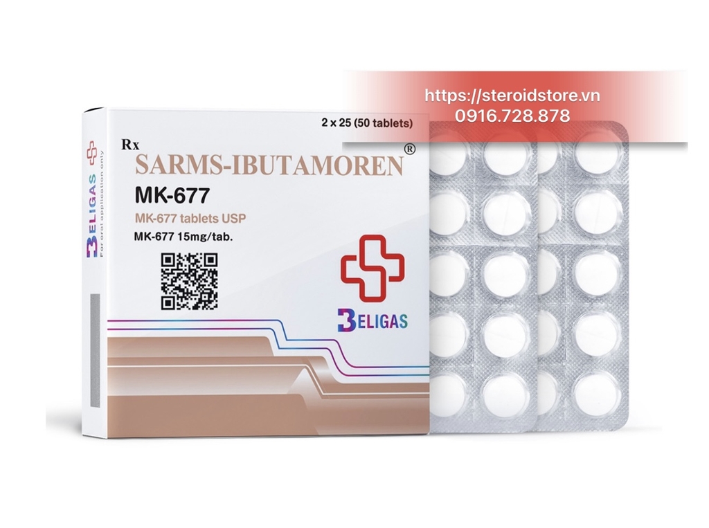 IBUTAMOREN (MK 677) 10MG - HÃNG BELIGAS - HỘP 50 VIÊN