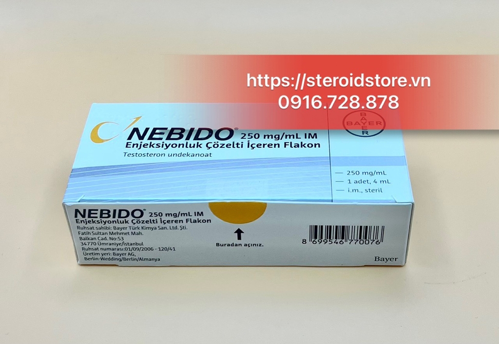 NEBIDO 1000MG/4ML - Liệu pháp thay thế Testosterone cho nam giới