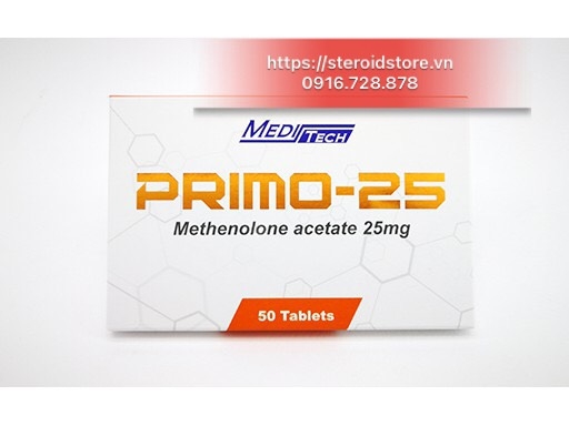 Primo 25 - Methenolone acetate 25mg - Hãng Meditech - Hộp 50 viên