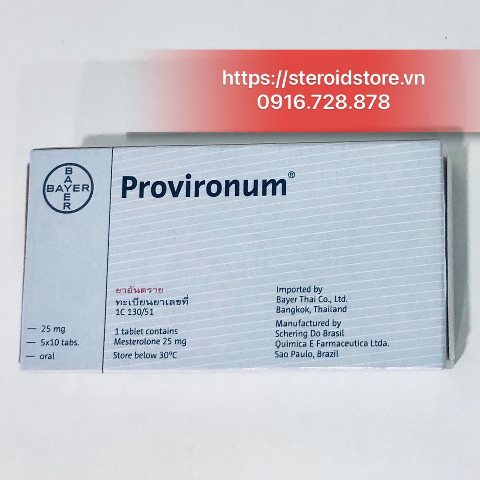 Proviron (Mesterolone 25mg) - Provironum - Hãng Bayer - Hộp 5 vỉ x10