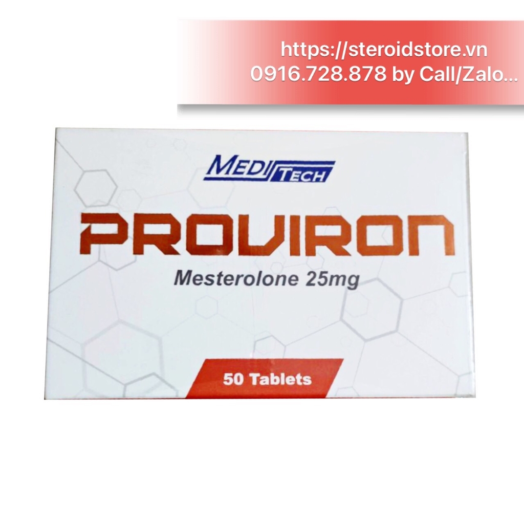 PROVIRON ( MESTEROLONE 25MG ) - HÃNG MEDITECH - HỘP VỈ 50 VIÊN