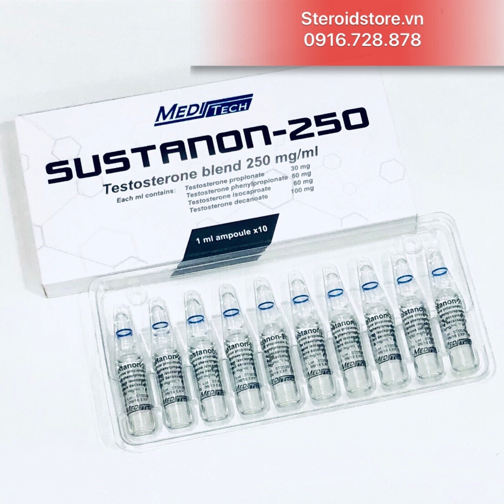 Sustanon 250 (Testosteron Blend 250mg) - Hãng Meditech - Hộp 10 ống 1ml