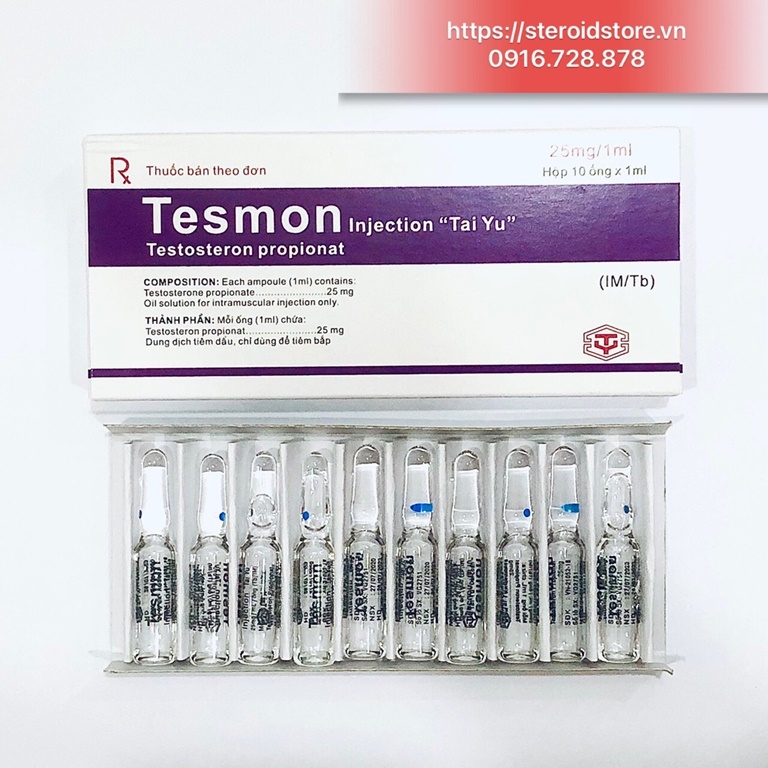 Tesmon Injection (Test P) -Testosterone propionat 25mg -Hộp 10 ống 1ml