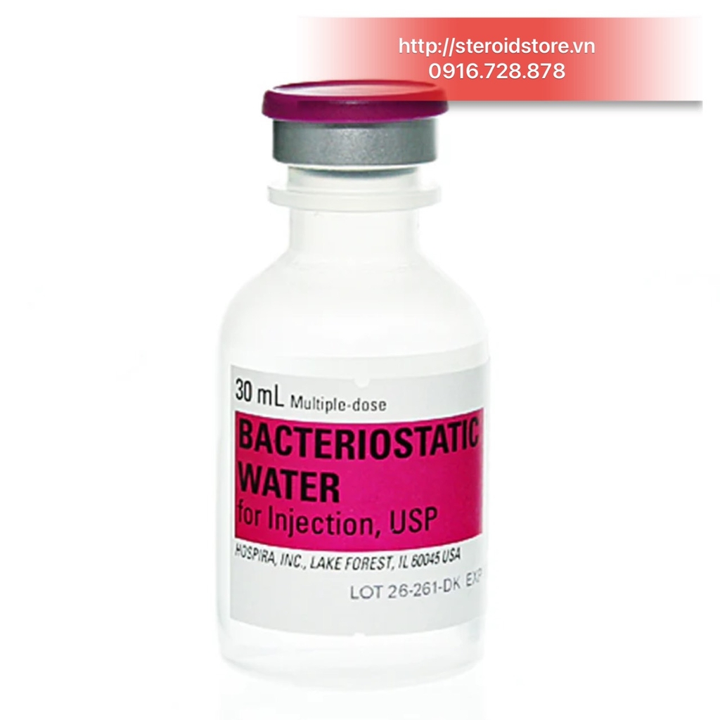 Bacteriostatic Water for Injection - Nước kìm khuẩn - Lọ Lớn 30ml (made in USA)