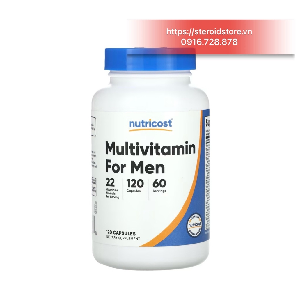 MULTIVITAMIN FOR MEN - Hãng Nutricost - Lọ 120 Viên