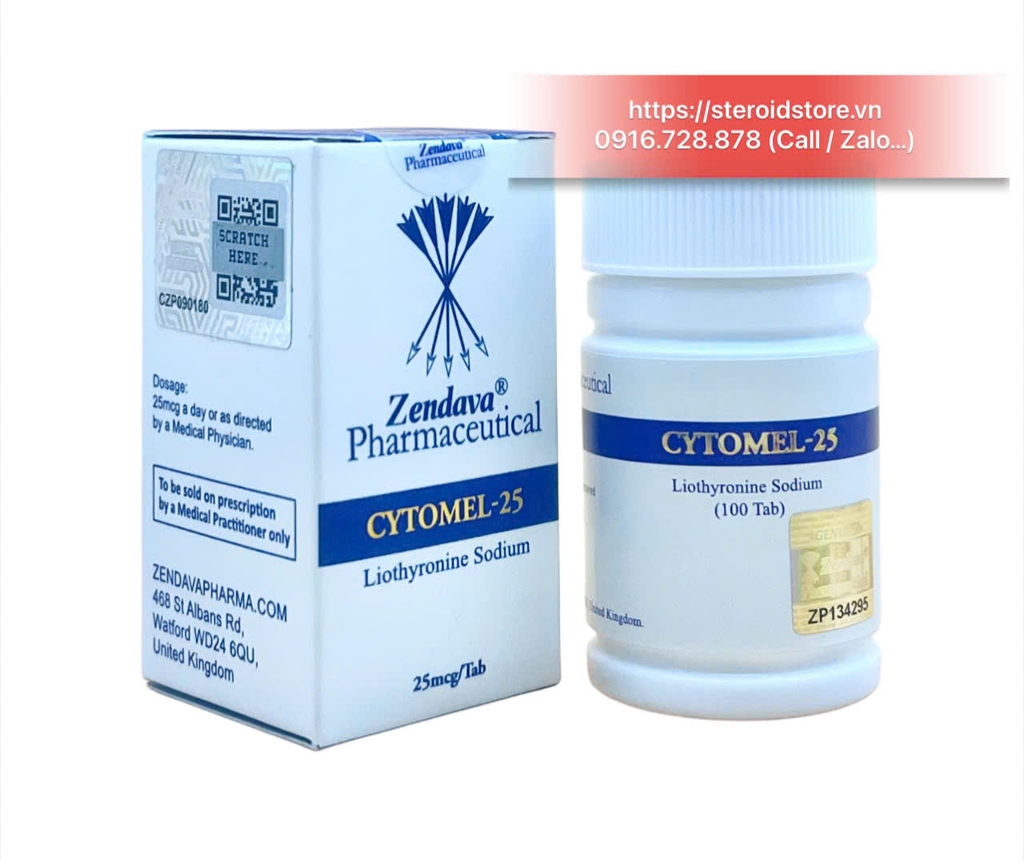 Cytomel 25 ( Liothyronine Sodium 25mcg) - T3 Hãng Zendava - Hộp 100 viên